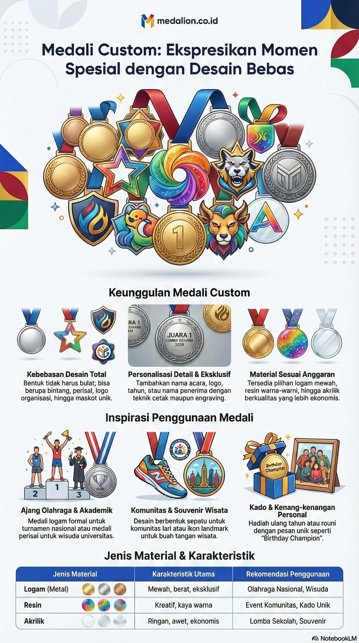 Infografik Medali Custom