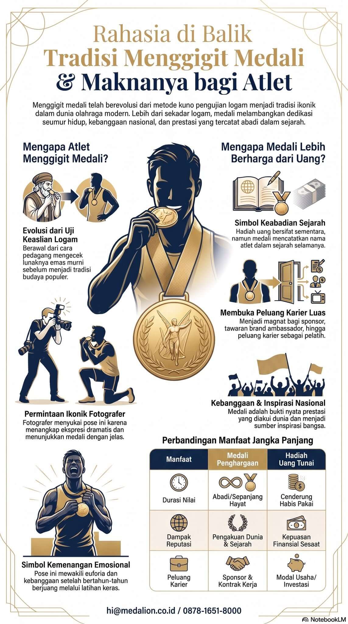 Infografik Kenapa Atlet Menggigit Medali